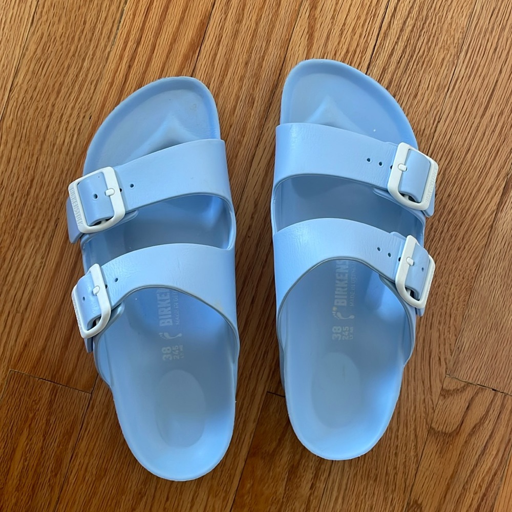 Birkenstock Arizona Essentials EVA Sandals Size 38 Women’s 8 Light Blue